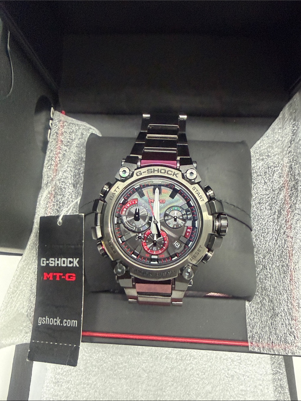 G-Shock MT-G Black Watch with Red Accents